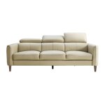 Canap� fixe cuir 3 places beige