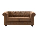 Canapé fixe microfibre 2 places marron Canapé fixe microfibre 2 places marron