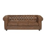 Canapé fixe microfibre 3 places marron Canapé fixe microfibre 3 places marron