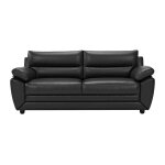 Canap� fixe simili cuir 3 places noir