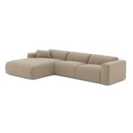 Canap� grand angle gauche bouclette taupe 280cm