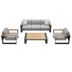 Canapé de jardin haut de gamme gris anthracite l135, 5 x p85 x 31, 5 cm Canapé de jardin haut de gamme gris anthracite l135, 5 x p85 x 31, 5 cm