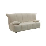 Canap lit 2 places en tissu beige 125x90h85 cm