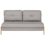 Canap - lit 2 places tissu gris clair