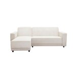 Canapé - lit 3 places avec chaise longue en tissu crème Canapé - lit 3 places avec chaise longue en tissu crème