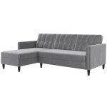 Canap� - lit 3 places avec rangement en velours gris