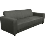 Canap - lit 3 places en tissu anthracite