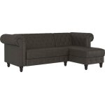 Canap - lit 3 places en tissu anthracite