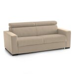 Canapé lit 3 places en tissu beige 220x95 cm Canapé lit 3 places en tissu beige 220x95 cm