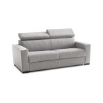 Canap� lit 3 places en tissu gris 220x95 cm