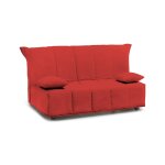 Canapé lit 3 places en tissu rouge 165x90h85 cm Canapé lit 3 places en tissu rouge 165x90h85 cm