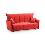 Canapé lit 3 places en tissu rouge 190x90h85 cm Canapé lit 3 places en tissu rouge 190x90h85 cm