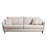 Canap� - lit 3 places en velours beige