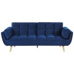 Canap - lit 3 places velours bleu marine