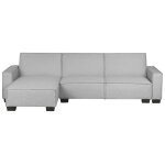 Canap - lit d'angle 3 places tissu gris clair ct droit