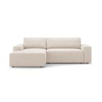 Canap - lit d'angle gauche coffre de rangement 3 places en boucl beige