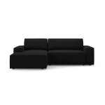 Canap - lit d'angle gauche coffre de rangement 3 places en boucl noir