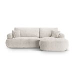 Canapé - lit d'angle modulable coffre 5 places tissu structurel beige Canapé - lit d'angle modulable coffre 5 places tissu structurel beige