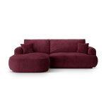 Canapé - lit d'angle modulable coffre 5 places tissu structurel bordeaux Canapé - lit d'angle modulable coffre 5 places tissu structurel bordeaux