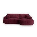 Canapé - lit d'angle modulable coffre 5 places tissu structurel bordeaux Canapé - lit d'angle modulable coffre 5 places tissu structurel bordeaux