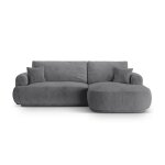 Canapé - lit d'angle modulable coffre 5 places tissu structurel gris Canapé - lit d'angle modulable coffre 5 places tissu structurel gris