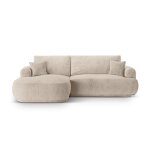 Canapé - lit d'angle modulable coffre 5 places tissu structurel le sable Canapé - lit d'angle modulable coffre 5 places tissu structurel le sable