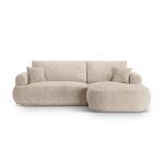 Canapé - lit d'angle modulable coffre 5 places tissu structurel le sable Canapé - lit d'angle modulable coffre 5 places tissu structurel le sable