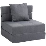 Canapé - lit convertible fauteuil 1 place tissu gris Canapé - lit convertible fauteuil 1 place tissu gris