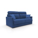 Canap lit convertible en tissu impermable 156 cm bleu