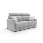 Canap lit convertible en tissu impermable 156 cm gris clair