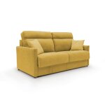 Canap lit convertible en tissu impermable 156 cm jaune
