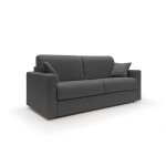 Canap lit convertible en tissu impermable 166 cm anthracite