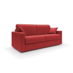 Canap� lit convertible en tissu imperm�able 166 cm rouge