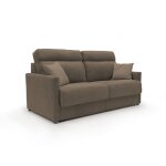 Canap lit convertible en tissu impermable 176 cm brun