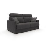 Canap lit convertible en tissu impermable 176 cm noir