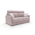 Canap lit convertible en tissu impermable 176 cm rose