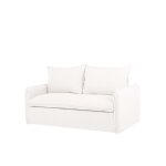Canap lit en coton et lin 185x95cm dhoussable blanc