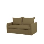 Canap lit en coton et lin 185x95cm dhoussable vert