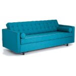 Canap lit tissu bleu h. assise 34 cm rembourr