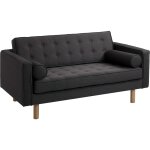Canap lit tissu gris h. assise 45 cm rembourr