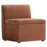 Canap modulable 1 place en velours ctel terracotta