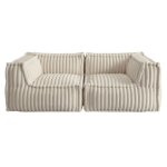 Canap� modulable 2 places fausse fourrure 90x180 cm beige