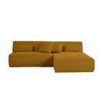 Canap modulable 4 places angle rversible en tissu mailles 3d jaune