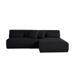 Canapé modulable 4 places angle réversible en tissu mailles 3d noir Canapé modulable 4 places angle réversible en tissu mailles 3d noir