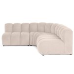 Canapé modulable 4 places angle réversible en tissu texturé beige Canapé modulable 4 places angle réversible en tissu texturé beige