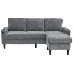 Canapé modulable 4 places gris anthracite méridienne amovible Canapé modulable 4 places gris anthracite méridienne amovible