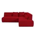 Canapé modulable 5 places angle droit en tissu mailles 3d rouge Canapé modulable 5 places angle droit en tissu mailles 3d rouge