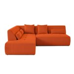 Canap� modulable 5 places angle gauche en tissu mailles 3d orange