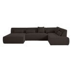 Canap modulable 7 places angle droit en tissu mailles 3d gris fonc