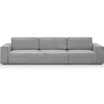 Canap modulable convertible 5 places en velours ctel gris clair